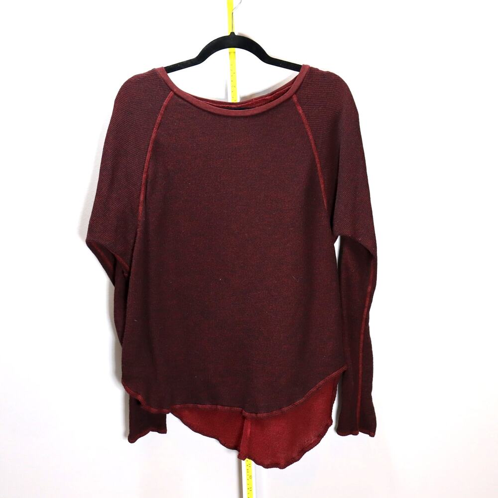 NSF‎ Burgundy Thermal Knit Long Sleeve Top Made USA Size M